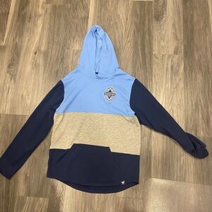 Fanatics Light Blue Navy Gray Colorblock Hoodie